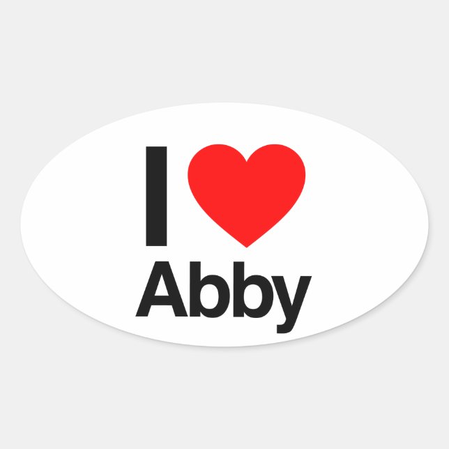 i Liebe abby Ovaler Aufkleber (Vorderseite)