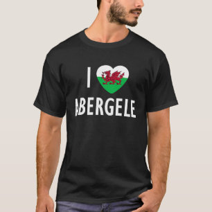 I Liebe Abergele Wales Flag Herzdrache Welsh T-Shirt