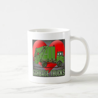 I Liebe-Abfall-LKW-Grüntöne-Kaffee-Tasse Tasse