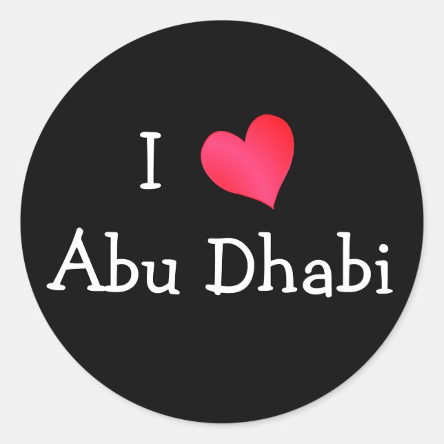 I Liebe Abu Dhabi Runder Aufkleber (Vorderseite)
