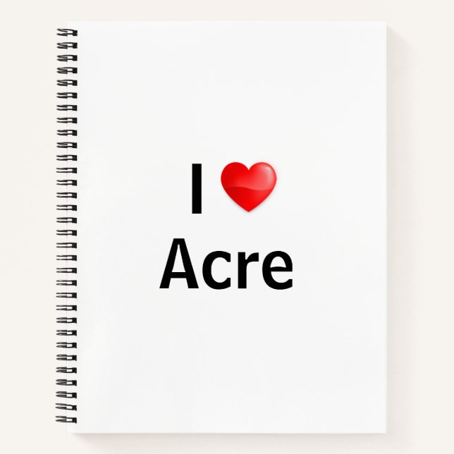 I Liebe Acre Notizbuch (Vorderseite)