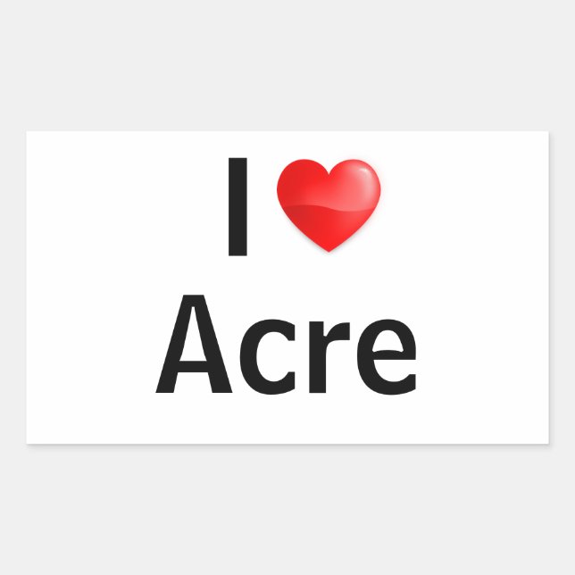 I Liebe Acre Rechteckiger Aufkleber (Vorderseite)