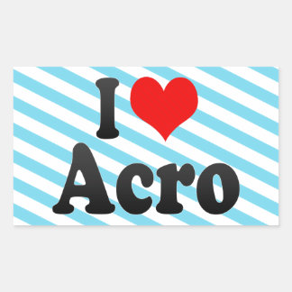 I Liebe Acro Rechteckiger Aufkleber