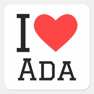 I Liebe ada Quadratischer Aufkleber
