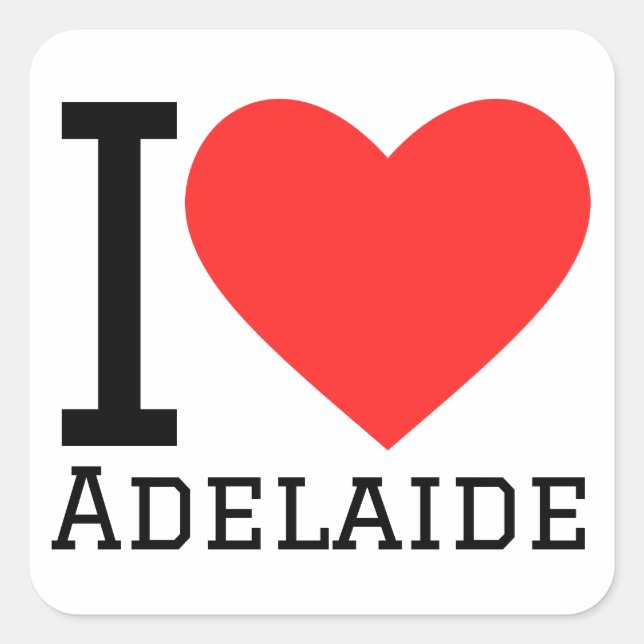 I Liebe Adelaide Quadratischer Aufkleber (Vorderseite)