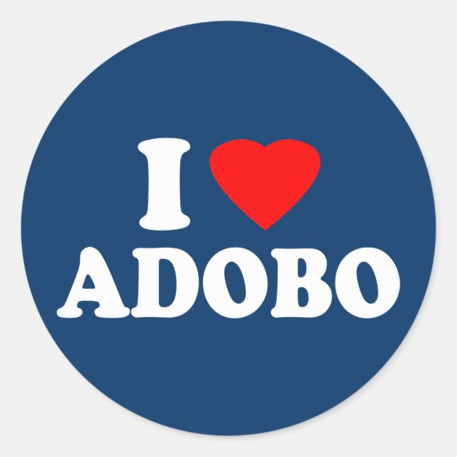 I Liebe Adobo Runder Aufkleber (Vorderseite)