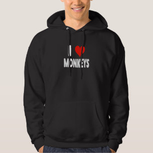 I Liebe Affen - Herz Niedlicher Zoo Hoodie