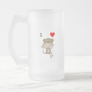 I Liebe-Affen Mattglas Bierglas