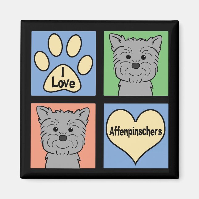I Liebe Affenpinschers Magnet (Vorne)