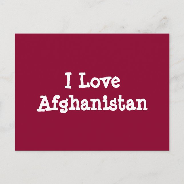I Liebe Afghanistan Postkarte (Vorderseite)