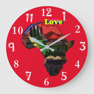 I Liebe Africa Kenya My Zuhause Print Design Große Wanduhr