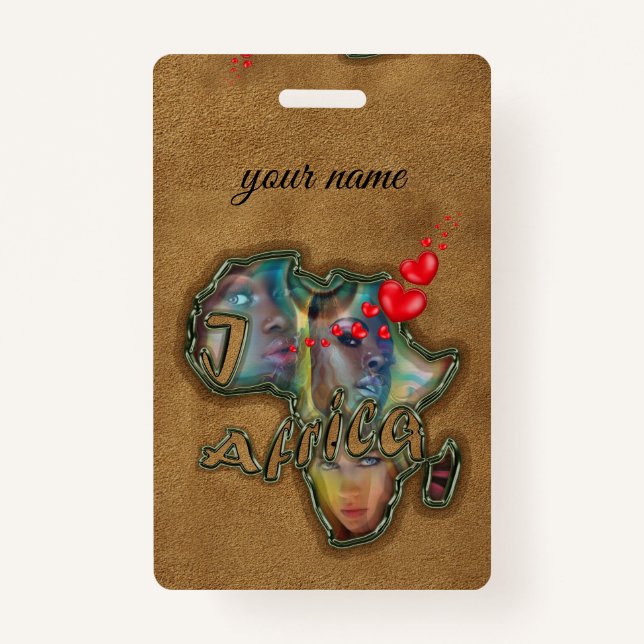 I Liebe Africa Messenger Bag Abzeichen Ausweis (Vorderseite)
