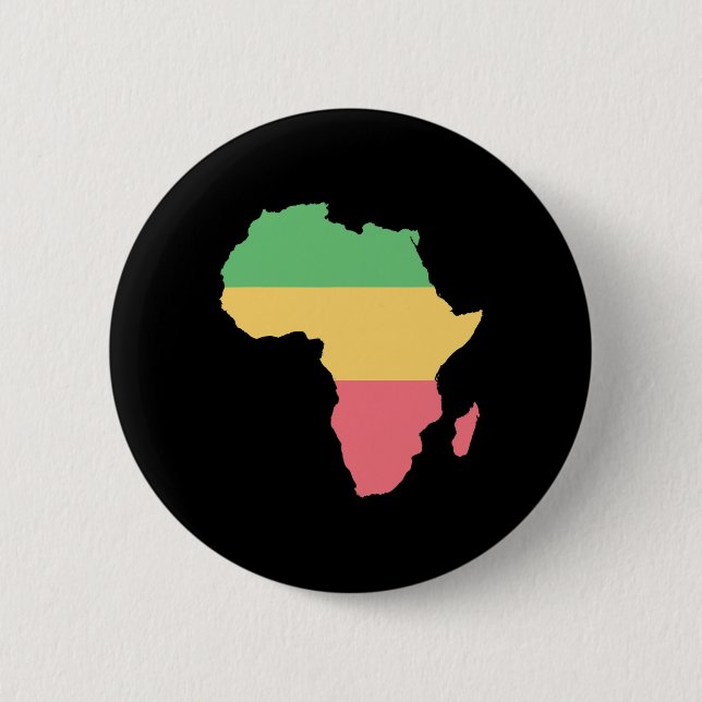 I Liebe Africa Rosta Colored Continent Button (Vorderseite)
