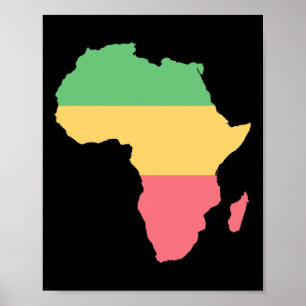 I Liebe Africa Rosta Colored Continent Poster