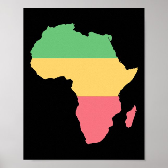 I Liebe Africa Rosta Colored Continent Poster (Vorne)