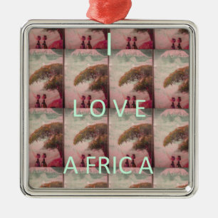 I Liebe Afrika - Kulturlandschaftsmuster Silbernes Ornament