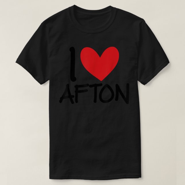 I Liebe Afton Name Herz Personalisiert Männer Typ  T-Shirt (Design vorne)