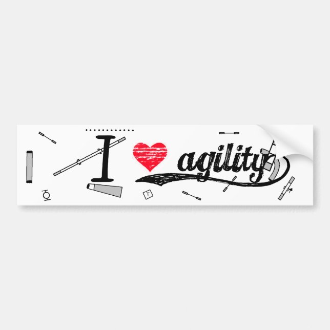 I Liebe-Agility nRed Autoaufkleber (Vorne)