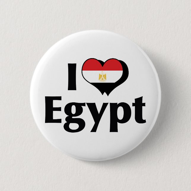 I Liebe Ägyptische Flagge Button (Vorderseite)