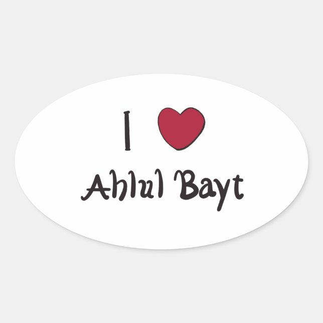 I Liebe Ahlul Bayt Ovaler Aufkleber (Vorderseite)