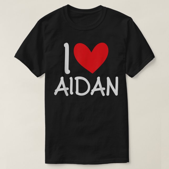 I Liebe Aidan Name Herz Personalisierten Männer Ty T-Shirt (Design vorne)