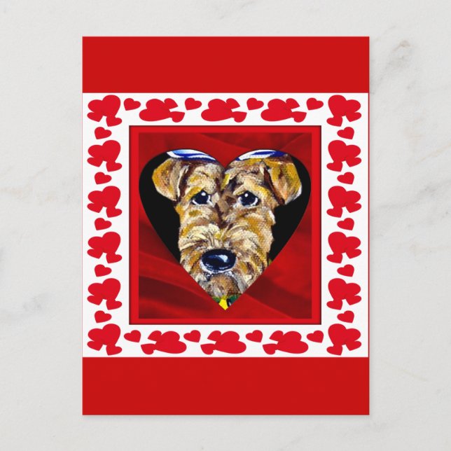 I Liebe Airedales Postkarte (Vorderseite)