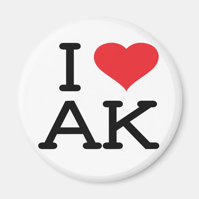 I Liebe AK - Herz - Rundmagazin Magnet (Vorne)