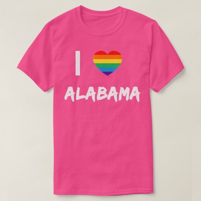 I Liebe Alabama Gay Pride LBG  T-Shirt (Design vorne)
