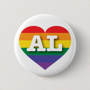 I Liebe Alabama Rainbow Heart Button