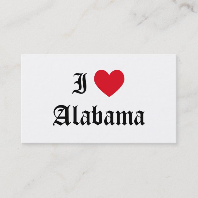 I Liebe Alabama Visitenkarte (Vorderseite)
