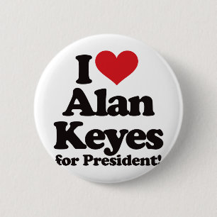 I Liebe Alan Keyes für Präsidenten Button