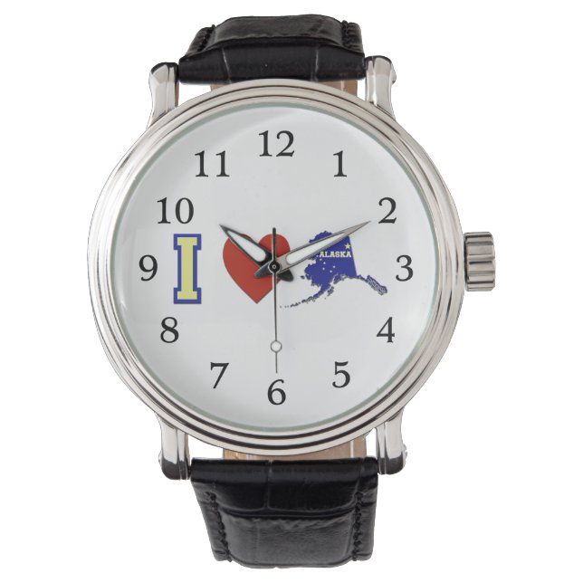 I Liebe Alaska Armbanduhr (Vorderseite)