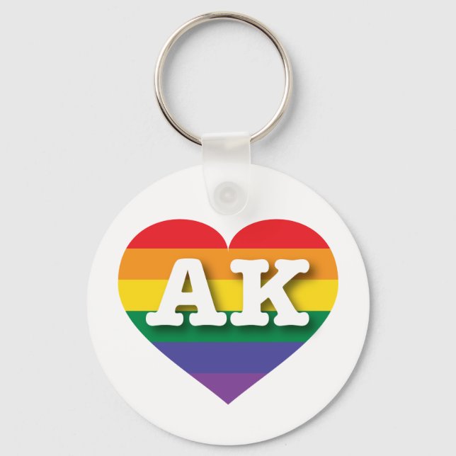 I Liebe Alaska - Gay Pride Schlüsselanhänger (Vorderseite)
