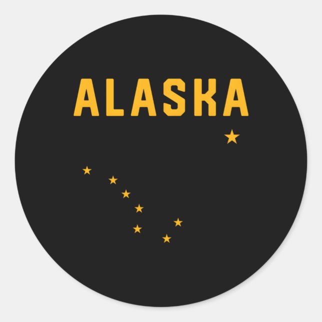 I Liebe Alaska Minimalistische Staatsflagge Runder Aufkleber (Vorderseite)