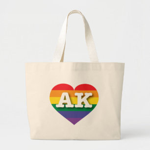 I Liebe Alaska Rainbow Heart Jumbo Stoffbeutel