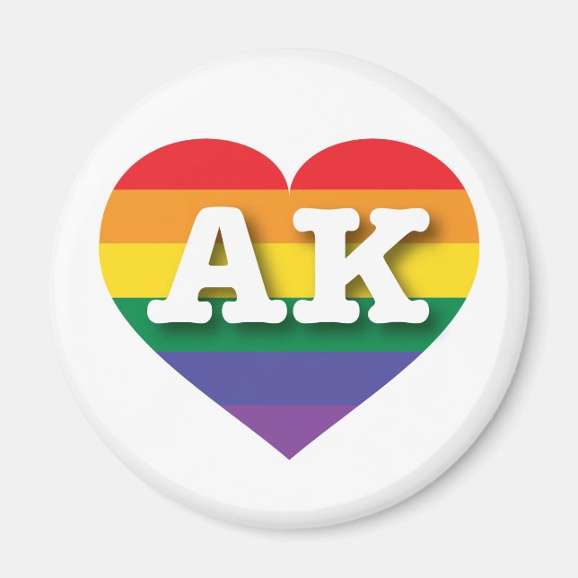 I Liebe Alaska Rainbow Heart Magnet (Vorne)