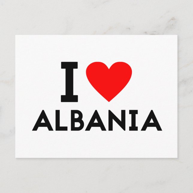i Liebe Albanien - Land - Herzsymbol Postkarte (Vorderseite)