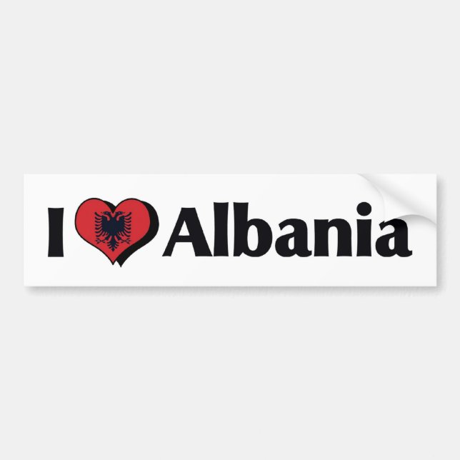 I Liebe Albanienflagge Autoaufkleber (Vorne)