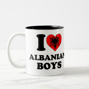 I Liebe Albanische Jungen Zweifarbige Tasse