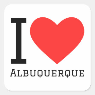 I Liebe Albuquerque Quadratischer Aufkleber