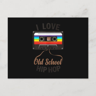 I LIEBE ALD SCHOOL HIP HOP Music 80er 90s Cassette Einladungspostkarte