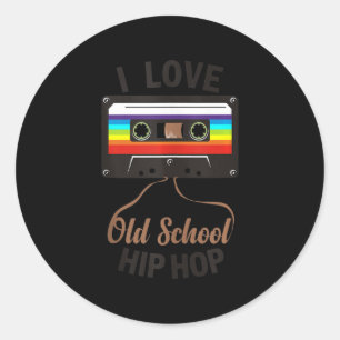 I LIEBE ALD SCHOOL HIP HOP Music 80er 90s Cassette Runder Aufkleber