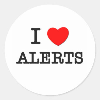 I Liebe Alerts Runder Aufkleber