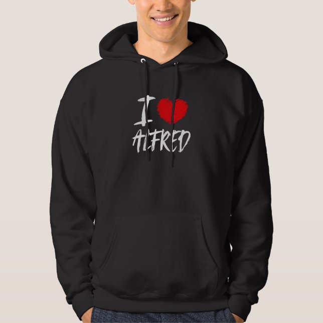 I Liebe Alfred Husband Son Boyfriend Vater Grandso Hoodie (Vorderseite)