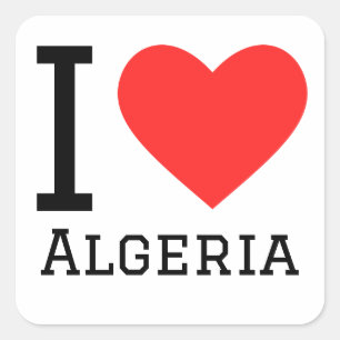 I Liebe Algerie Quadratischer Aufkleber