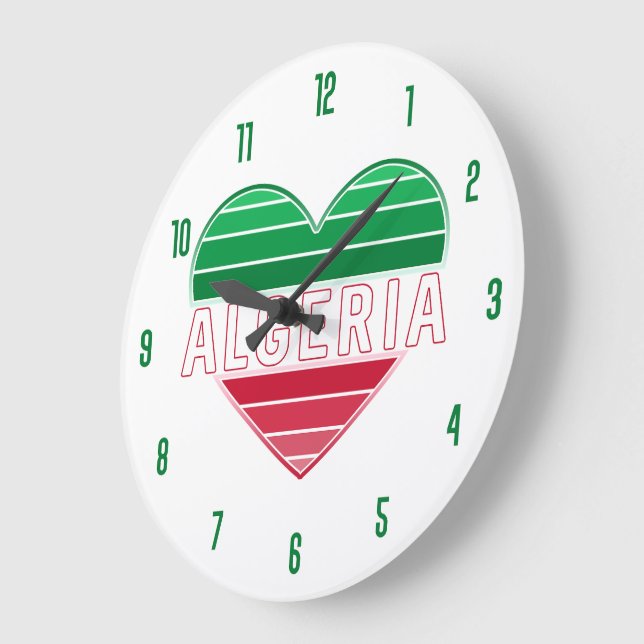I Liebe Algerien, Algerien Große Wanduhr (Winkel)