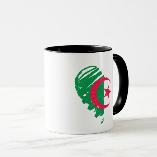 I Liebe Algerien - Herz der algerischen Flagge Tasse (VorderseiteRechts)