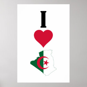 I Liebe Algerien Vertikal I Herz Algerien Land Fl Poster
