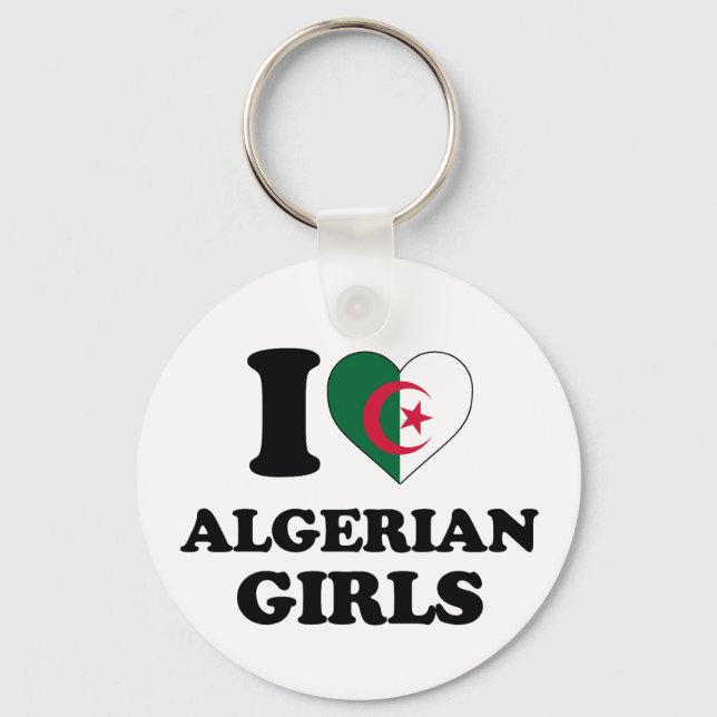 I Liebe Algerische Mädchen Schlüsselanhänger (Vorderseite)