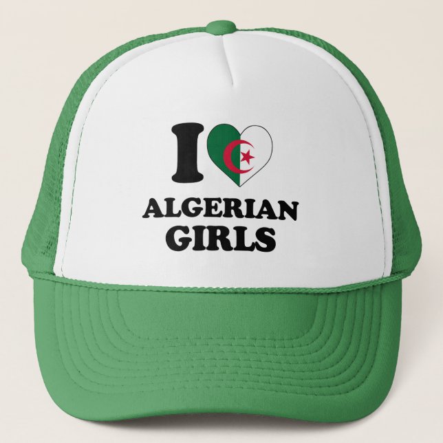 I Liebe Algerische Mädchen Truckerkappe (Vorderseite)